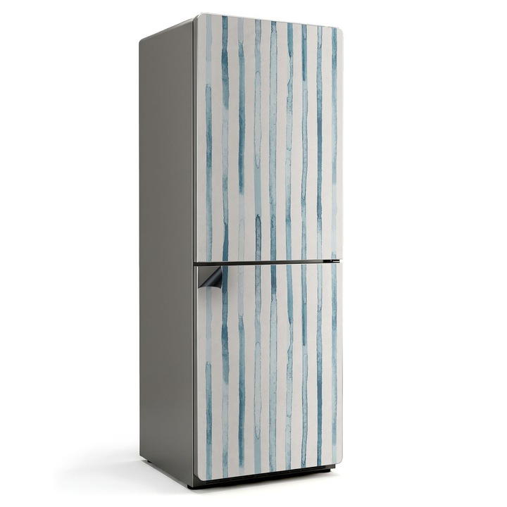 Autocolant magnetic frigider, Wallfluent, Dunari verticale in acuarela, Turcoaz, 70x190 cm, 010220280070000012101