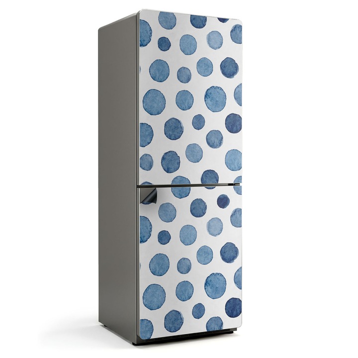 Autocolant magnetic frigider, Wallfluent, Cercuri in diferite nuante, Albastru, 70x190 cm, 010220280070000011046