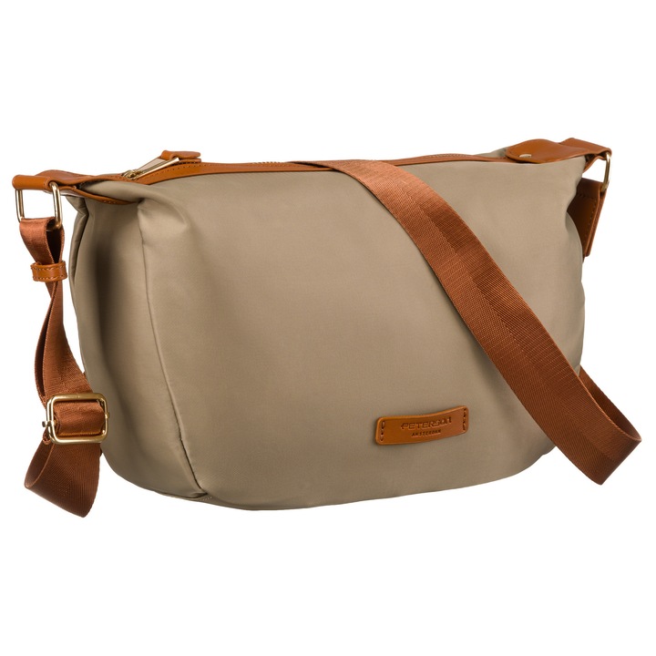 Geanta De Umar Pentru Femei, Peterson, Material Nylon, 22x32x13 cm, Inchidere Cu Fermoar, Curea Reglabila De Pana La 128 cm, greutate 360 g, Khaki-Maro