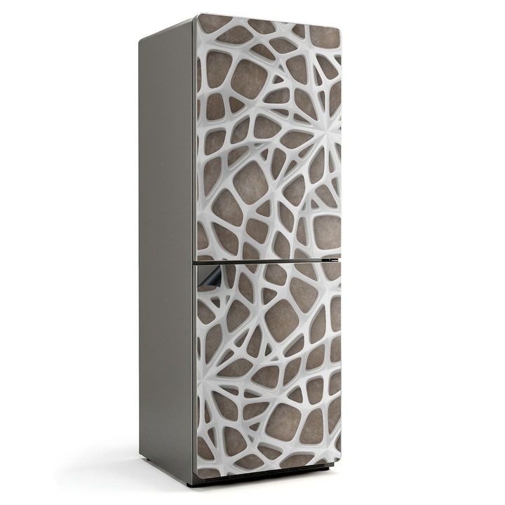 Autocolant magnetic frigider, Wallfluent, Model abstract de retea, Alb, 70x190 cm, 010220280070000056606