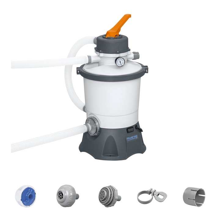 Помпа с пясъчен филтър Bestway Flowclear 3028 л/ч – за надземни басейни между 1100 и 18 100 л