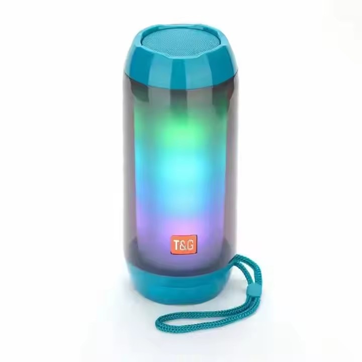 T&G TG643 vezeték nélküli hordozható hangszóró, Bluetooth, FM rádió, USB/TF kártyahely, RGB fényeffektek, beépített mikrofon, 10W, 1200mAh