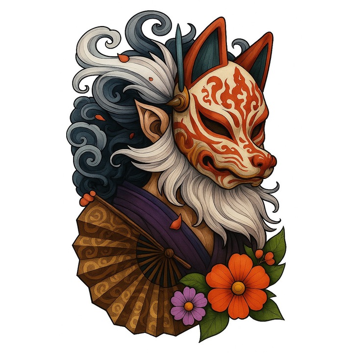 Sticker Autocolant Auto, Laptop, orice suprafata, Japonez, Multicolor, 6 cm