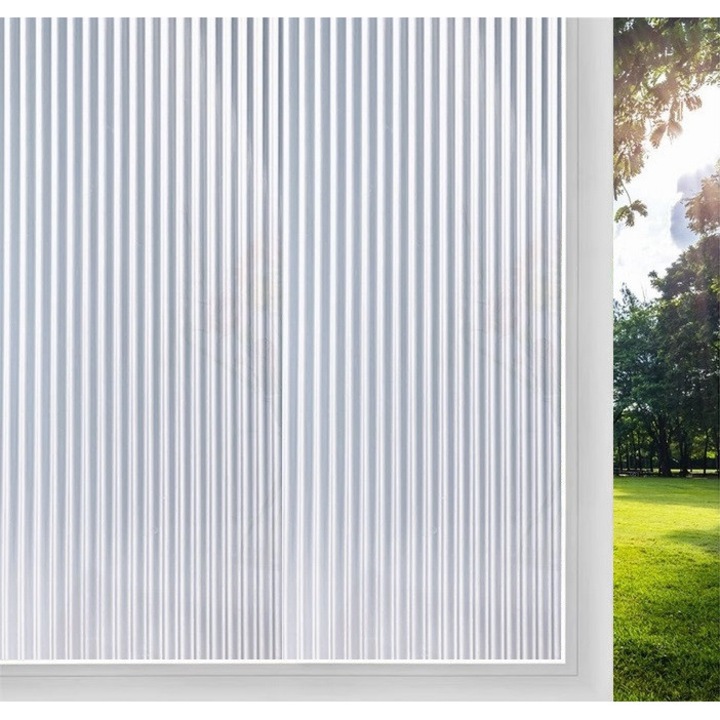 Самозалепващо фолио за прозорци DAVIDAMI CONCEPT, със слънцезащита, модел с вертикални райета, 200 x 60 см