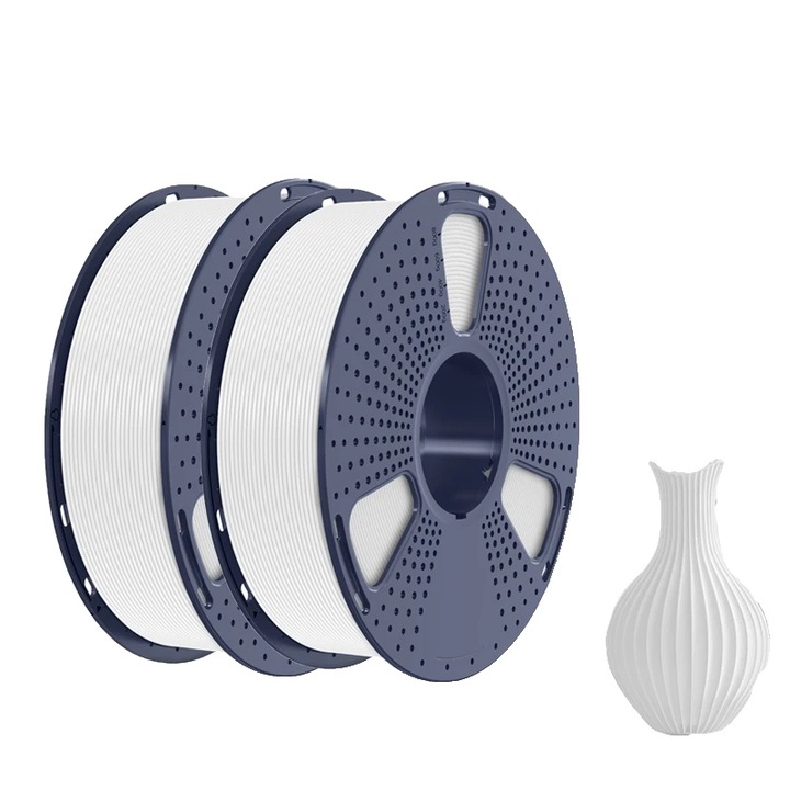 Filament PLA PLUS, 1.75mm, 1kg, alb, set de consumabile 3D