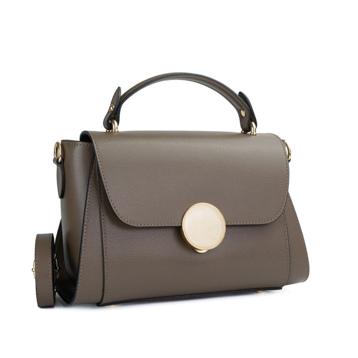 Poseta Piele Jaime - Taupe, Geanta Casual din Piele Naturala, Geanta, Genti