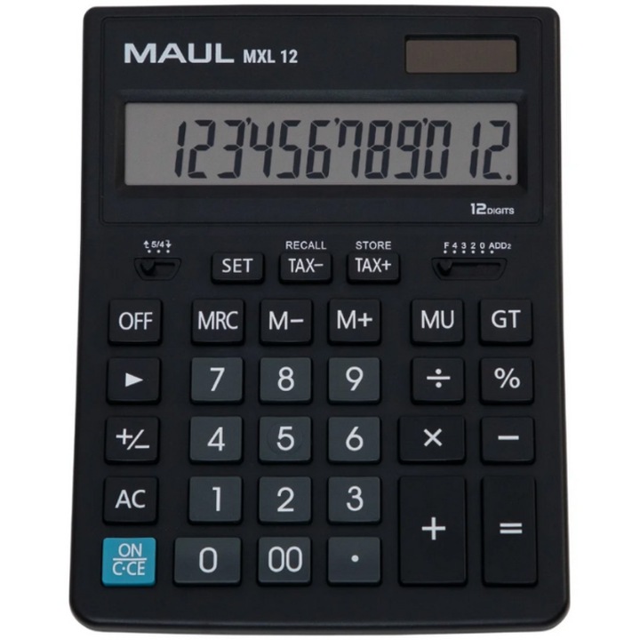 Настолен калкулатор MAUL MXL12, 12 цифри, Черен