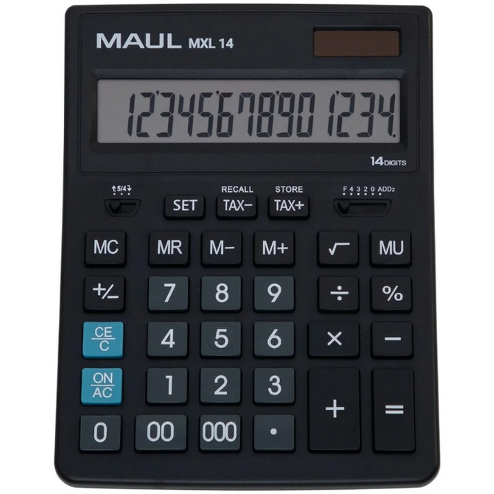 Настолен калкулатор MAUL MXL14, 14 цифри, Черен