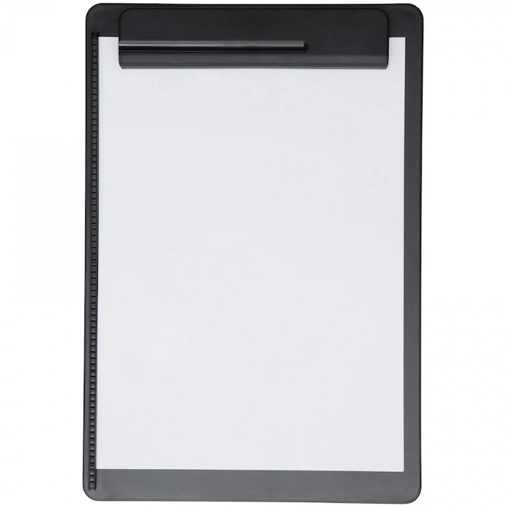 Clipboard simplu A4, din plastic reciclat, ECO MAUL Go - negru