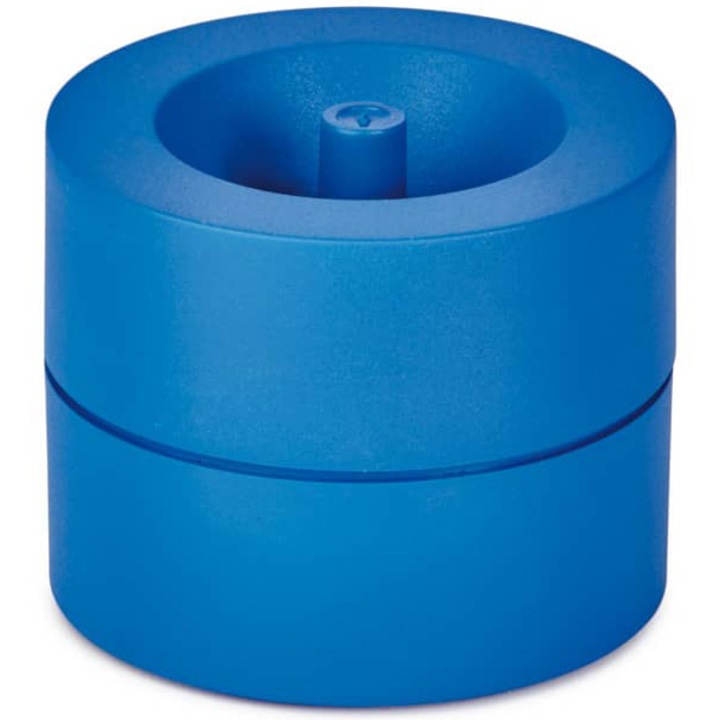 MAUL papírkapcs tartó, kerek alakú, D73 mm, H60 mm, újrahasznosított műanyag, ECO, kék