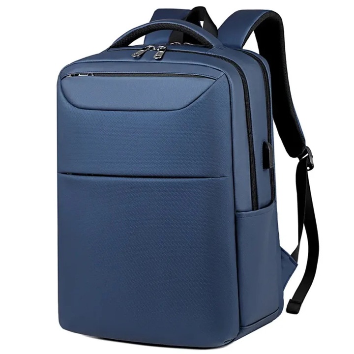 Rucsac Pufo Office compartimentat pentru laptop, 45 x 35 cm, albastru
