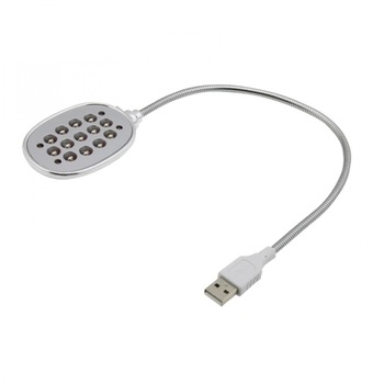 Lampa USB cu 13 LED-uri pentru notebook, laptop sau computere, lumineaza uniform tastatura, 35 cm lungime Lampa USB cu 13 LED-uri pentru notebook, laptop sau computere, lumineaza uniform tastatura, 35 cm lungime