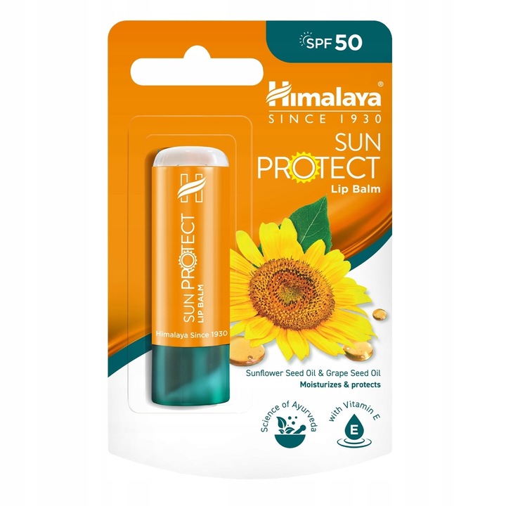 Balsam De Buze, Himalaya, Protectie Impotriva Radiatiilor Uva Si Uvb, Hidratare Intensa Si Hranire, Contine Vitamina E, Previne Uscarea Si Craparea, 4,5g