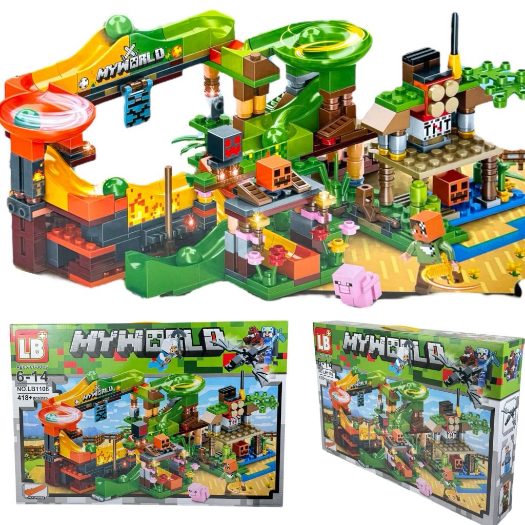Set de constructie MyWorld (Minecraft), LB+, 418 piese, multicolor