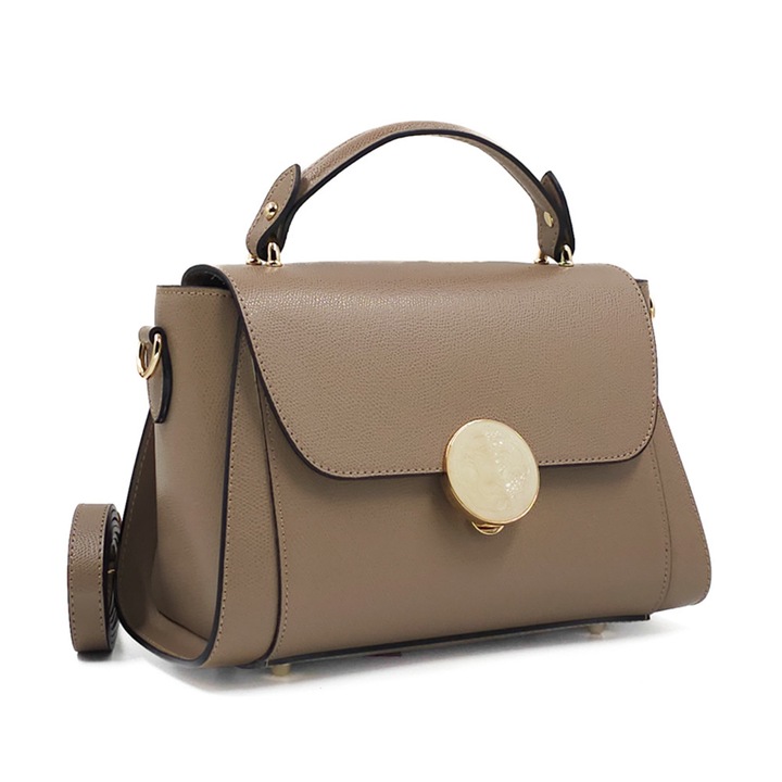 Poseta Piele Jaime - Crem, Geanta Casual din Piele Naturala, Geanta, Genti