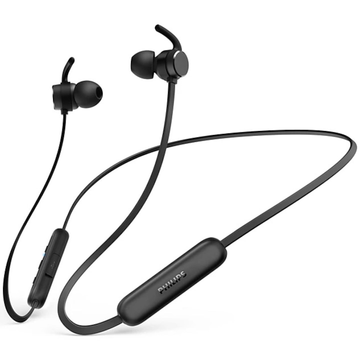 Слушалки In-Ear PHILIPS TAE1209BK/00, Безжични, Bluetooth, Микрофон, Type-C, IPX5, Черен