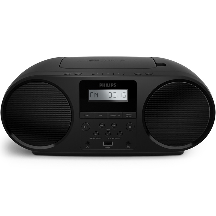 Аудио микросистема PHILIPS TAZ5000/10, Bluetooth, CD, FM радио, Auracast, Черен