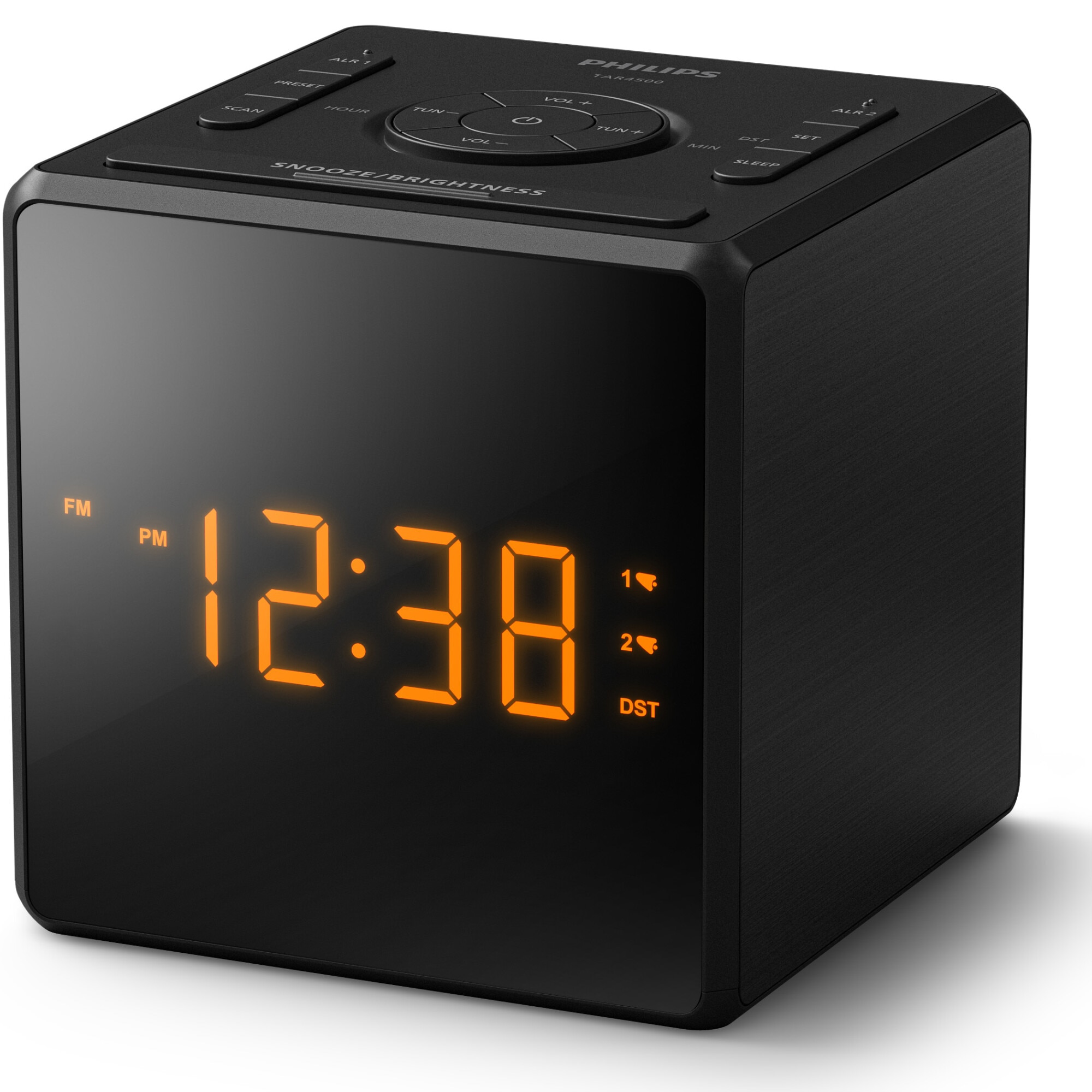 Radio cu ceas PHILIPS TAR4500/10, Radio FM, Alarma dubla, USB-C, Negru