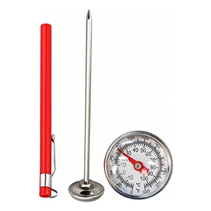 Termometru sol inox 127mm, cadran 27mm, 0-100°C, 23cm