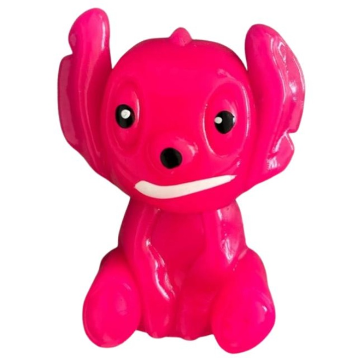 Играчка Stitch Squishy, антистрес, розова, 10 см, мека и гумена