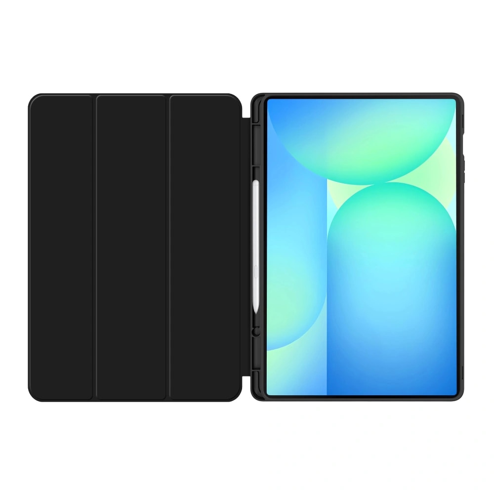 Husa pentru Samsung Galaxy Tab S10 FE+ Plus 13.1 Soft Shell UltraSlim tip stand functie sleep/wake-up si slot pentru S-Pen negru