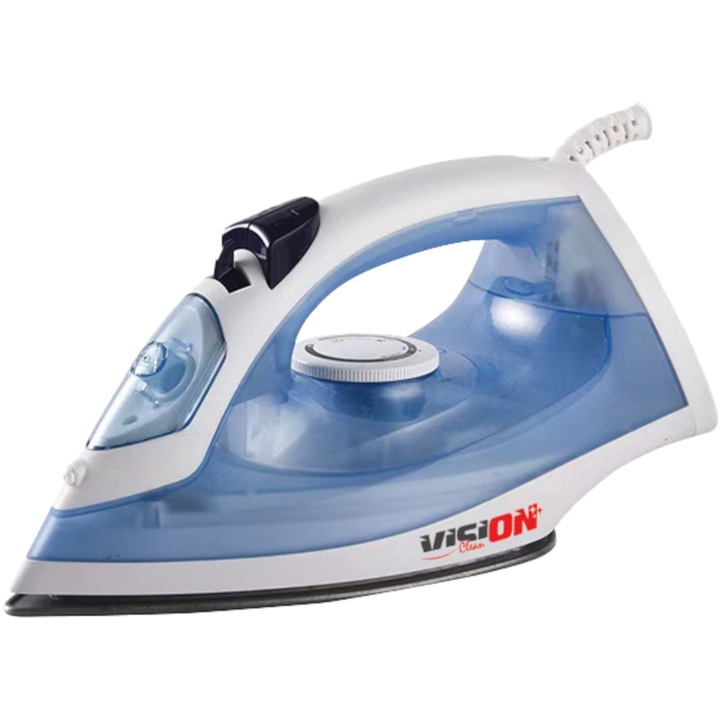 Парна ютия Vision Clean VFCA01A, керамична гладеща повърхност, функция за самопочистване, синя