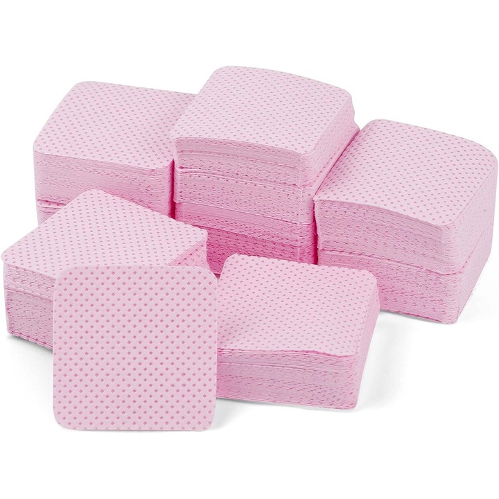 Servetele pentru unghii, FngyuyeUIB, set 300 bucati, fara scame, roz