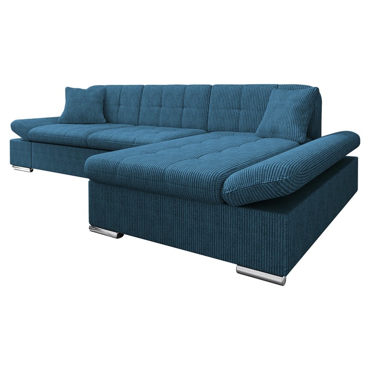 Coltar rabatabil Laviva Reiat Dreapta, MIRJAN 24, bleumarin, 161x278x76 cm