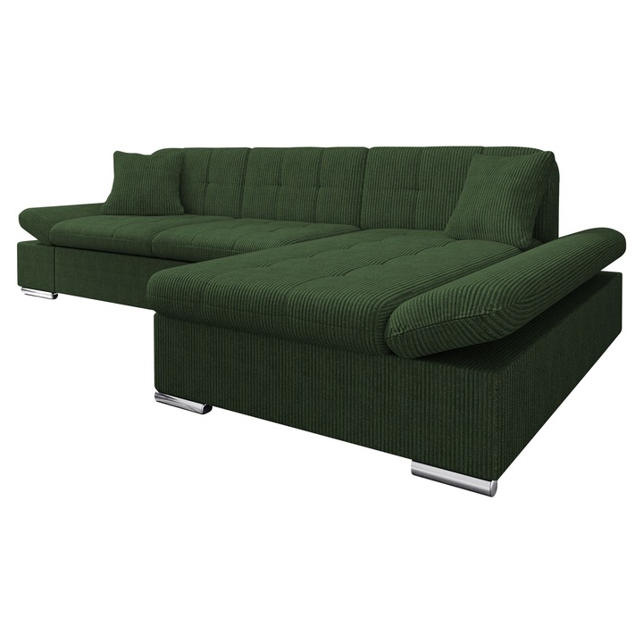 Coltar rabatabil Laviva Reiat Dreapta, MIRJAN 24, verde, 161x278x76 cm