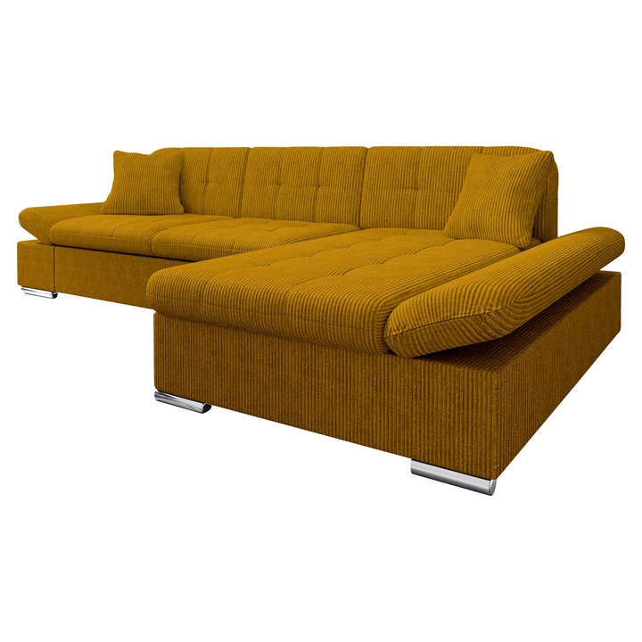 Coltar rabatabil Laviva Reiat Dreapta, MIRJAN 24, galben, 161x278x76 cm