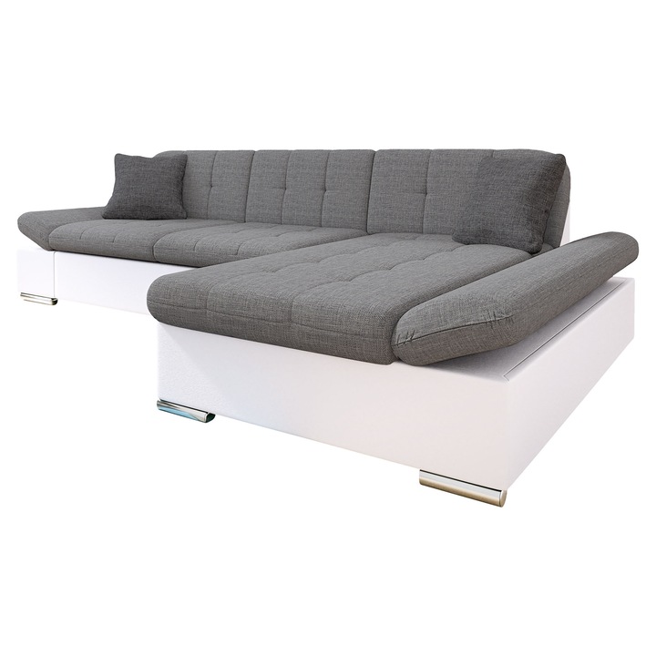 Coltar rabatabil Laviva SALE Dreapta, MIRJAN 24, alb + gri + gri deschis, 76x278x161 cm