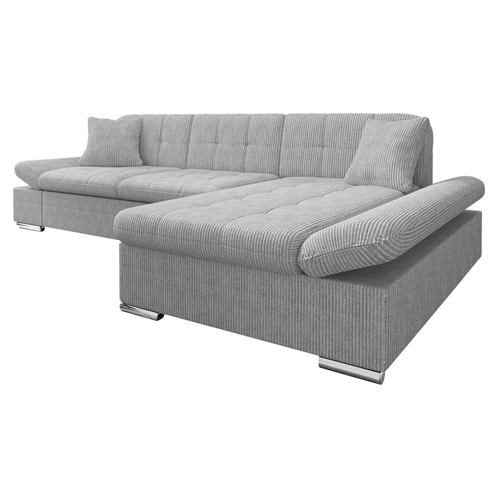 Coltar rabatabil Laviva Reiat Dreapta, MIRJAN 24, gri, 161x278x76 cm