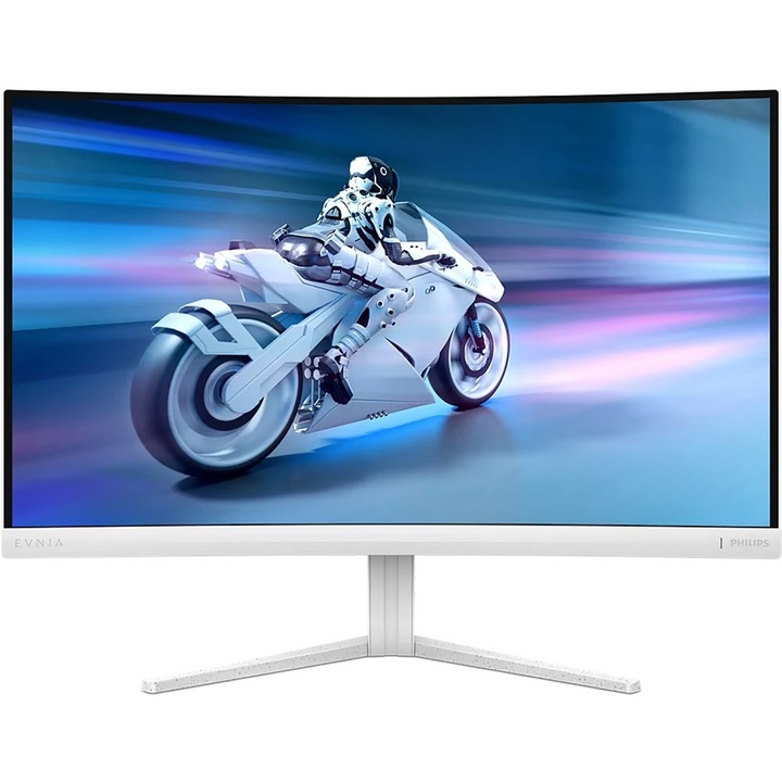 PHILIPS Evnia 27M2C5201L/00 Ívelt VA gamer monitor, 27", Full HD, 180Hz, HDR 10, E osztály, fehér