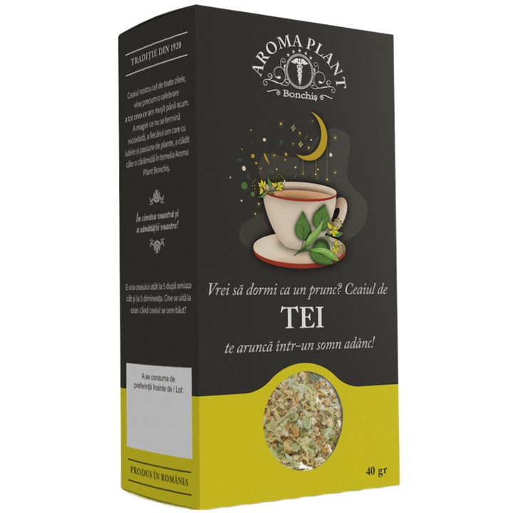 Ceai de Tei (Tilia tomentosa), 100% natural, fara aditivi sau pesticide, Bonchis, 40g, Aroma Plant