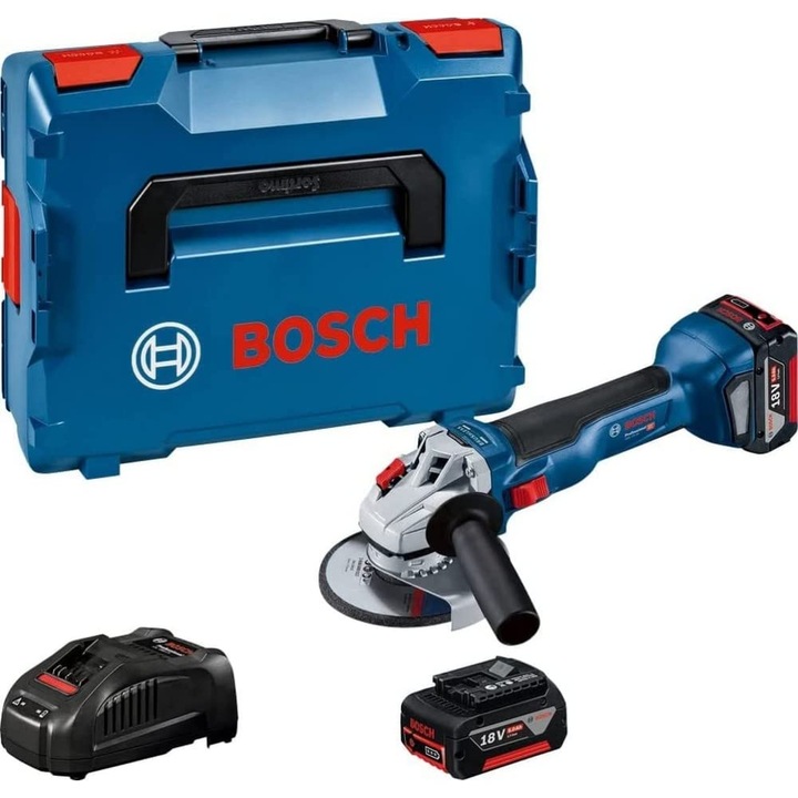 Polizor unghiular Bosch GWS 18V-10, acumulator 18 V, 2x5,0 Ah