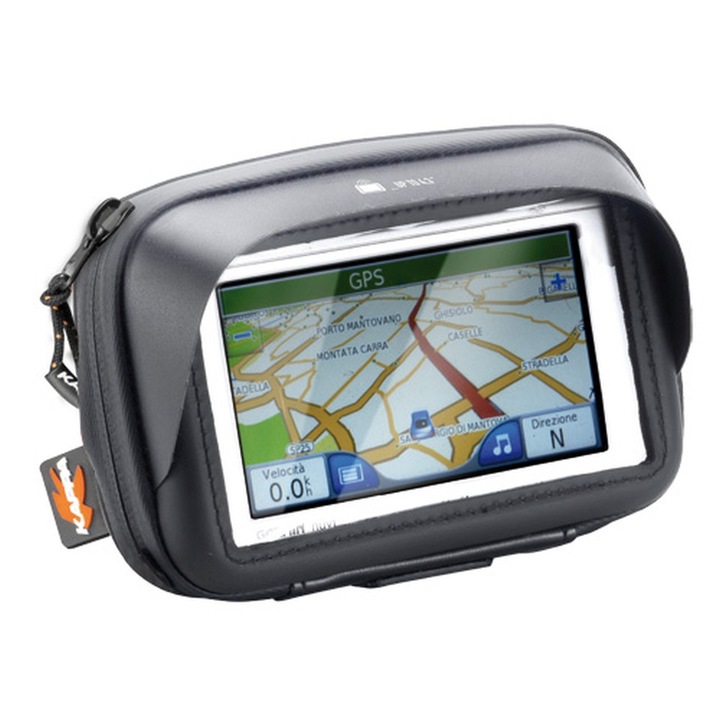 Husa pentru GPS/Smartphone 3,5', Kappa, montare pe ghidon, neagra