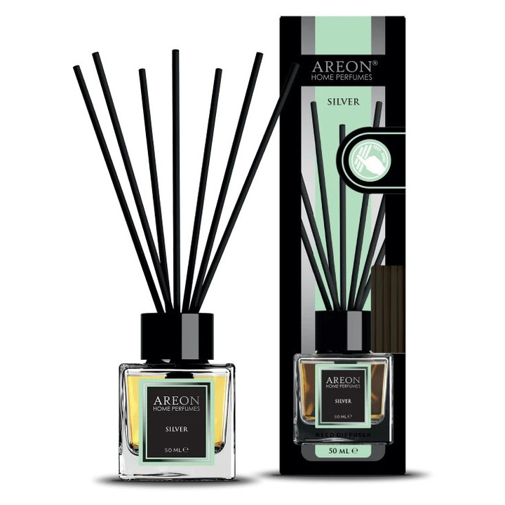 Odorizant camera cu betisoare Areon, Lux, Silver, 50 ML