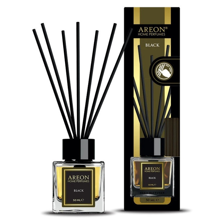 Odorizant camera cu betisoare Areon, Lux, Black, 50 ML