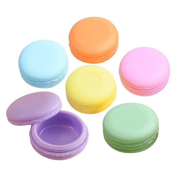 Set 6 recipiente cosmetice, 10ml, multicolor, 4.5x2.2cm, plastic
