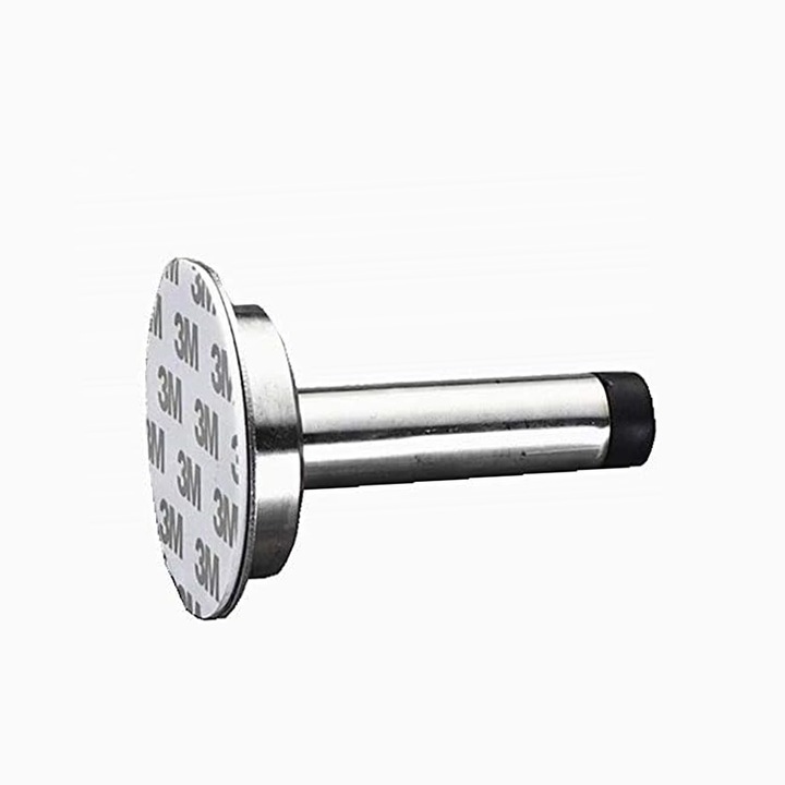 Set 2 bucati opritoare de usa din otel inoxidabil, montare adeziva, 5.5x9.5cm, protejeaza mobilierul si peretii