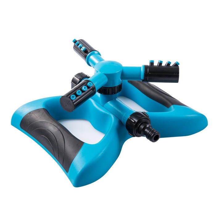 Forgó kerti öntözőfej, 360 fokos, 24x19x10cm, hatékony öntözéshez, kék