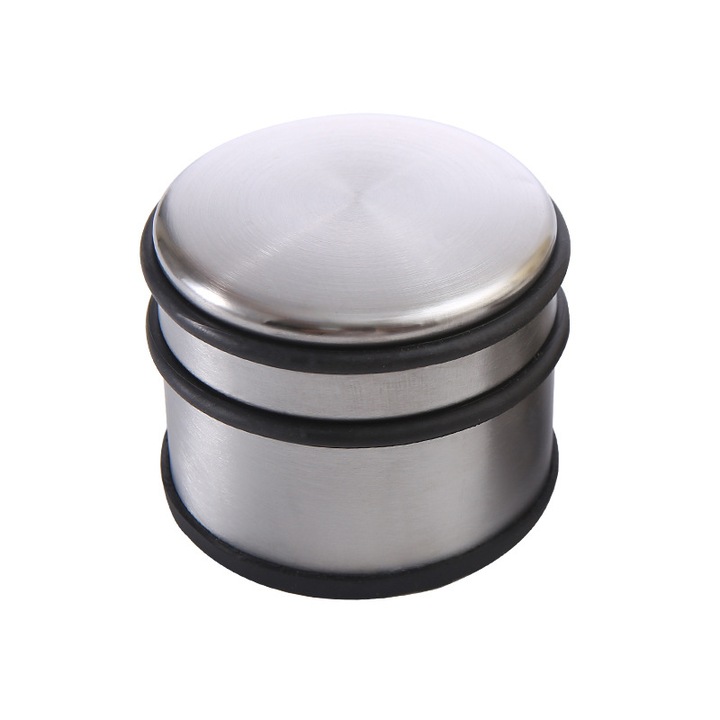 Set de 1 opritor de usa din otel inoxidabil, 9.5x8cm, greutate 1kg, cu inele de cauciuc, rezistent la vant