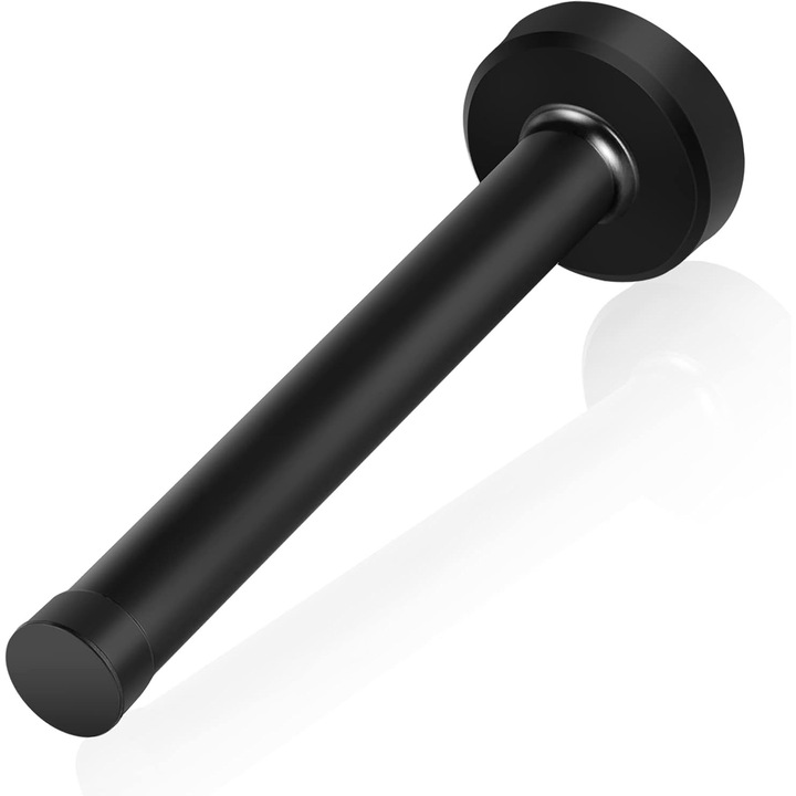 Stopper de usa, 6 inch, din otel inoxidabil, cu tampon din cauciuc, set de 2, finisaj negru mat