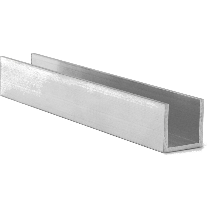Profil U aluminiu, 35x35x35x2 mm, lungime 10 cm, Gal Industrial, Argintiu