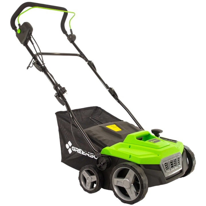 Електрически скарификатор GREENSO, модел WE38-1800, 1800W, 38см, обем на коша 45л