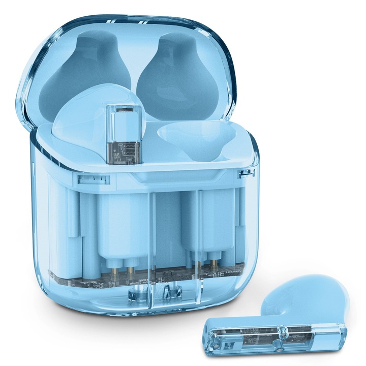 XMUSIC TWS760B fülhallgató, vízálló, 16 órás akkumulátor-üzemidő, kék