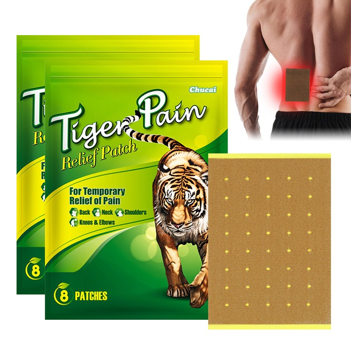 Пластири за облекчаване на болка, комплект от 16 броя, 7x11 см, за врата, раменете, гърба, коленете