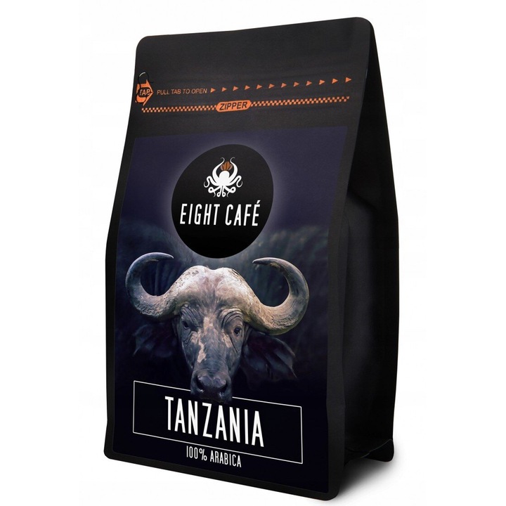 Cafea macinata EIGHT CAFE Tanzania Arabica 0.5 kg, aroma dulce, 100% arabica