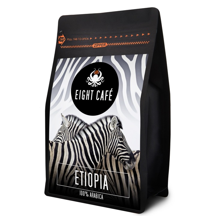 Cafea boabe EIGHT CAFE Etiopia Arabica 1 kg, aroma dulce, 100% arabica