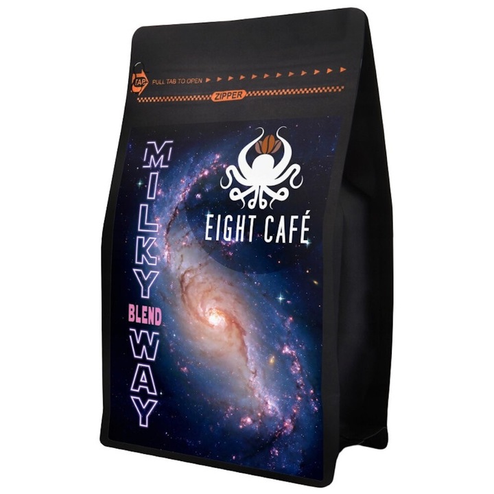 Cafea macinata EIGHT CAFE Blend Milky Way, 0.5 kg, aroma dulce, 50% robusta, 50% arabica
